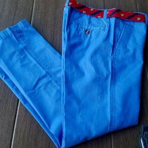 NEW Tommy Hilfiger Dressy Youth Boys Chino Pants Sz 16-20 Royal Blue w Belt
